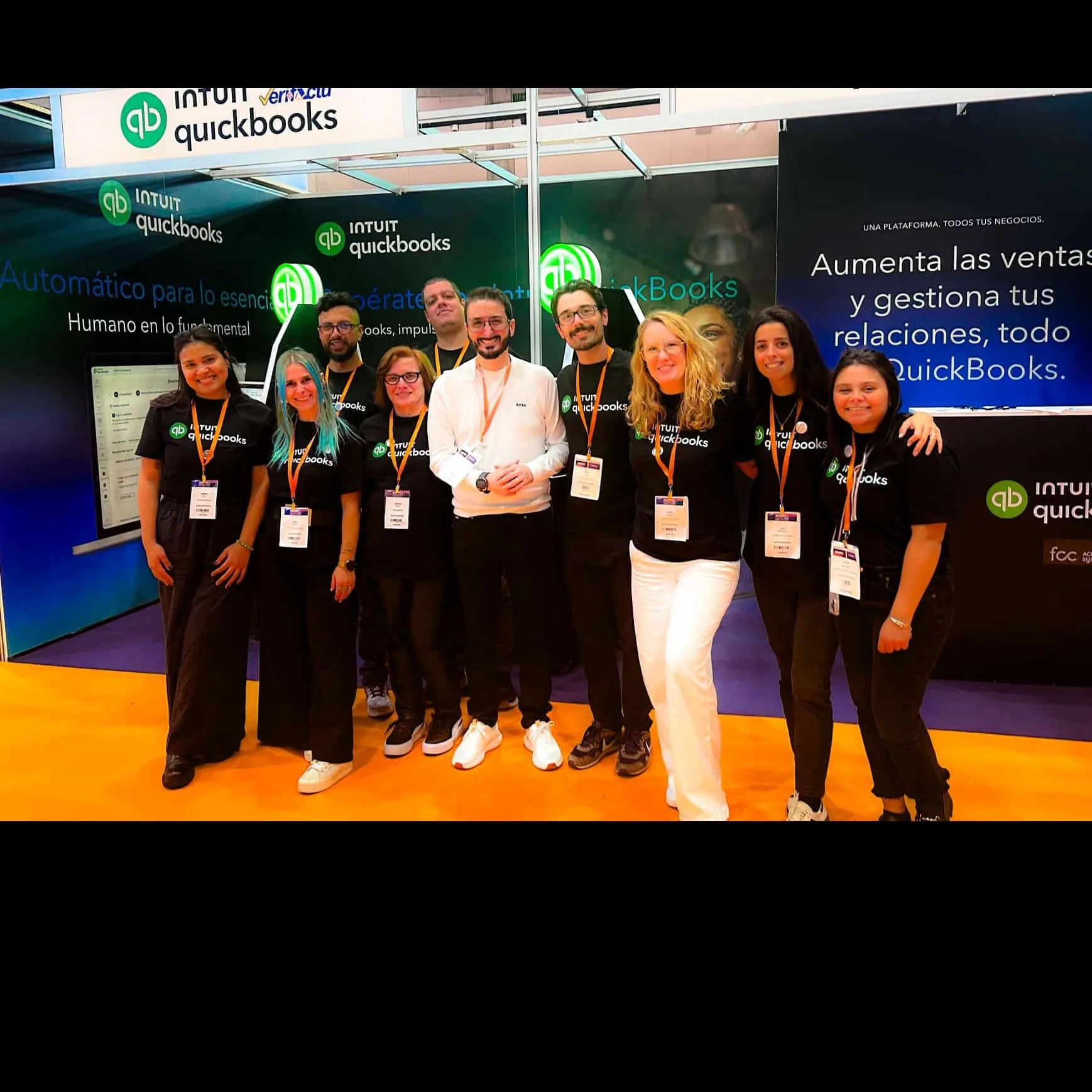 The FCC and Intuit QuickBooks team on the Intuit stand at Accountex España in Madrid